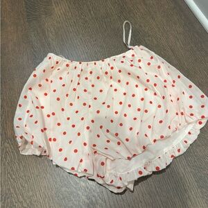 Posse Cream High-Waist Shorts with Red Polka Dots